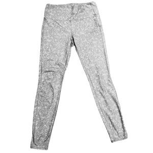 Athleta Wm’s Sz M Gray Floral Print Salutation Stash Tight Leggings